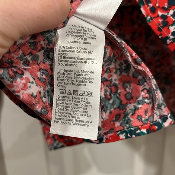 J. Crew Factory Floral Blouse Womens Red Size 2X - Picture 5 of 5